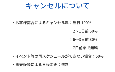 キャンセルについて